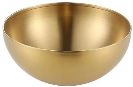 Luojuny Saladier moulé Monobloc Design Ergonomique en Acier Inoxydable coréen Moderne Bord Arrondi Surface Lisse résistant aux Taches Facile à Nettoyer sans Danger pour Doré S