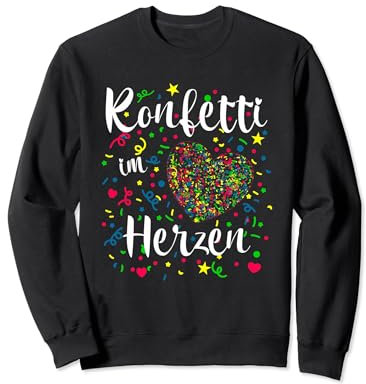 Karneval Konfetti im Herzen Kostüm Alaaf Helau Karneval Sweatshirt