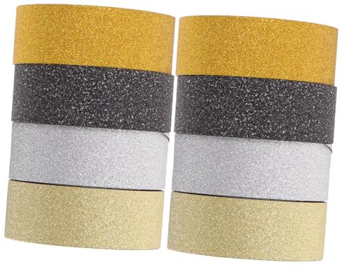 STOBOK 8rollen Dekorative Glitzerbänder Ablösbares Journalband Papierband Für Bastelprojekte