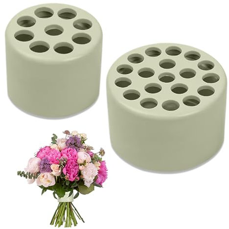 UESDU 2 Stück Hanataba Blumenhalter, Spiral Ikebana Stielhalter Blumenstielhalter Vase Bouquet Twisters DIY Blumenstrauß Blumengesteck Accessoire Grün(groß + klein)