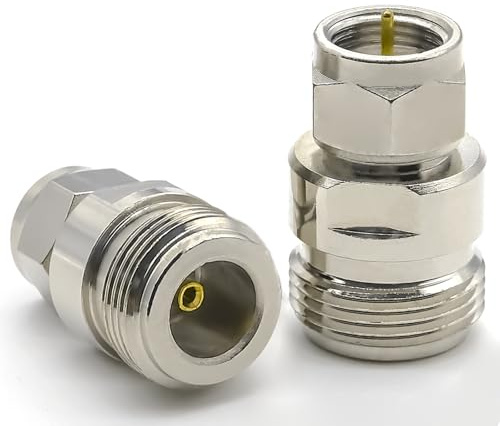 Ahoaepy 2PCS Type N to Type F Coax Connector, N Female to F Male Antenna Adapter Coaxial Cable Adapter for Antenna,Extension Cable,WiFi Radios