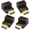 Kjzeex 2 Pair Right Angle HDMI Adapter 90 Degree and 270 Degree, Male to Female HDMI 2.0 Connector for 4K & 3D, Wall Mounted TV/Laptop/Roku Stick