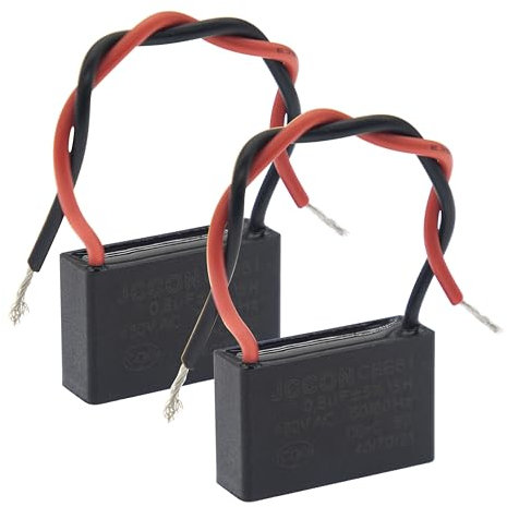 (2er-Pack) CBB61 450V AC 0.8UF 5% 50/60Hz Anlaufkondensator Metallisierte Polypropylenfolie für Deckenventilator-Motorstart