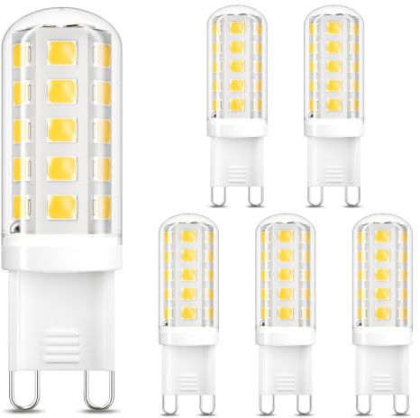 DiCUNO Ampoule LED G9 3W, Équiv. 40W, 480lm, Blanc neutre 4000K, Lot de 6 | Non-dimmable, Économie d'énergie, Led G9 pour la chambre à coucher, le salon et la cuisine