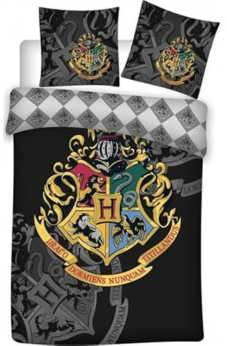 Harry Potter Bettwäsche aus Mikrofaser - Bettbezug 140 x 200 cm + Kissenbezug 63 x 63 cm (E)