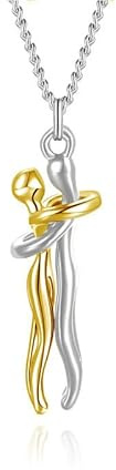 Fajewellery Umarmung Paar Anhänger Halskette 925 Sterling Silber Umarmungs Halskette Geschenke zum Jahrestag Für Sie und Ihn Damen Herren