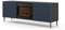 Homlando TV Schrank Ravenna 2D 170 cm mit elektrischem Kamin - Lowboard - Fernsehtisch - Sideboard - gefräster Front (Schwarz Matt/Blau)