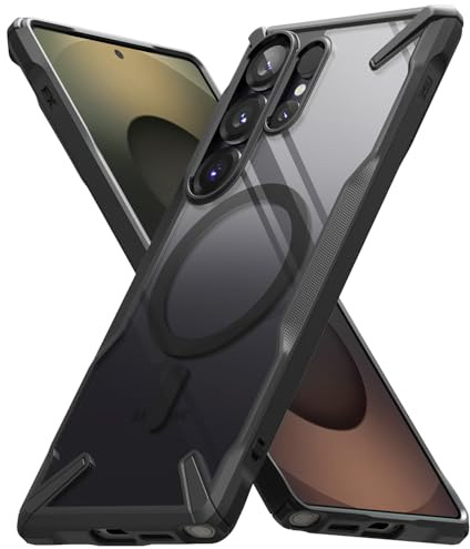 Ringke Fusion-X Magnetic [Compatible with MagSafe] for Samsung Galaxy S25 Ultra Case, Rugged Shockproof Bumper Scratch Resistant Protective Phone Cover for Magnetic Charger/Accessories - Black