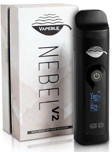 Vapeble Vaporizer Nebel V2 Vaporizzatore compatto per erbe, sistema di vaporizzazione DHS, display OLED in 20sec a 160°C - 240°C, 2600 mAh vaporizzazione Intellisense per erbe secche oli e concentrati