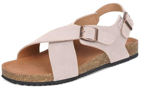 Sandali Moda Donna Sandal in Pelle Sandalo Scarpe con Bassi Estivi Eleganti Morbido Comodo Rosa 42
