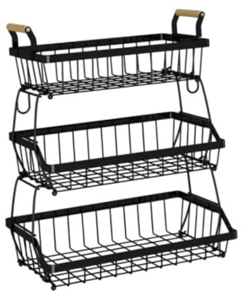 FLCPJGV Vegetales de Canasta de Frutas Rack de Almacenamiento de Verduras para Fiestas de Encimera