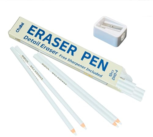 Cfcdhd White Precision Pen-Style Writing Erasers Drawing erasers, 10-Pack