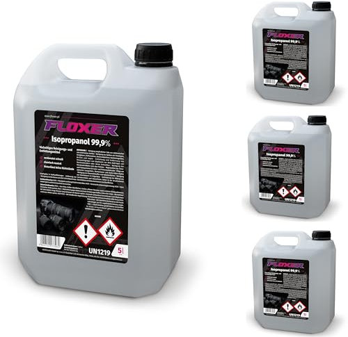 Isopropanol 99,9 % - 4x5l Reinigungsalkohol für Haushalt und Elektronik, Glas, Kunststoff & Metall - Reinigungsalkohol & Entfetter - Hochprozentiger Isopropylalkohol (20L)