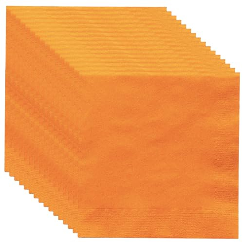 MOMAHUA 20 Stück Orange Servietten, Papierservietten 33x33 cm Napkins Servietten Paw Cocktailservietten, Tischdeko Hochzeit Papierserviette Napkins Tisch Dekorationen für Garten Geburtstag Party