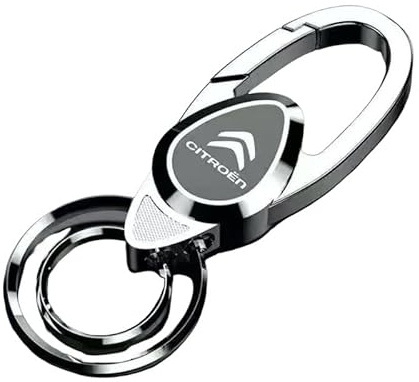 Porte-Clés de Voiture pour Citroen C3 e-C3 C4 e-C4 C5 X C5 Aircross, Porte Clé Porte Clef Mousquetons en Métal Porte-Clés Homme Porte Clé Voiture Porte Clef Clés de Voiture
