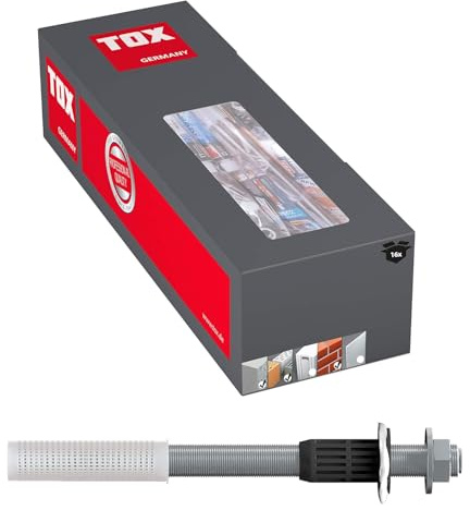 TOX Schwerlast-Montagesystem Thermo Proof M12x300 M, Abstandsmontagesystem bei WDVS, Klinker oder auf Flachdächern, einfache Befestigung von Markisen, Geländern uvm., 20 Stück im Karton, 084100102