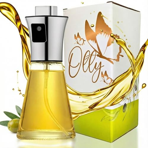 GP Group OLLY Pulverizador Aceite Spray Cocina (200ml) – Botella Cristal Piramidal Estabilizada – Spray Niebla para Freidora de Aire (Air Fryer) y Plancha – Dosificador Vinagre y AOVE Sin Aerosol