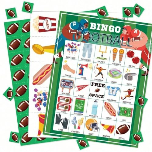 DFXIU World Cup Party Games Bingo Cards, Football Bingo Cards, football bingo games for adults, Soccer Bingo Game, Soccer Bingo Game for Party Present for Family Sports Party Favors