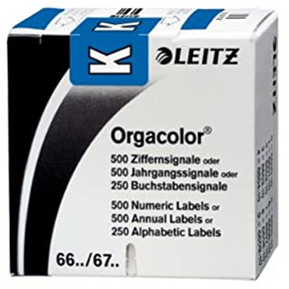 Leitz 66201000 Orgacolor Buchstabensignal K, 250 Stück, dunkelblau