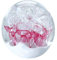 Traumkugel- Briefbeschwerer medium: Motiv Weiße Blume mit rosa über weißem Grund