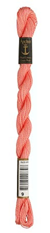 Anchor Pearl Thread, Embroidery Thread, Cotton, 00009 Lachs Hell, lachs Hell
