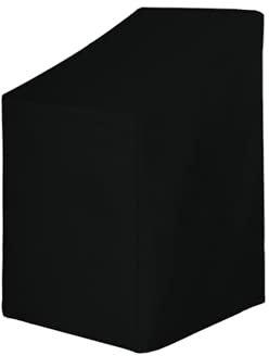Holi Europe Premium Gartenstuhl Stuhl Stapelstuhl Terassenstuhl Gartenmöbel Hülle Abdeckung Schutzhülle Haube Abdeckplane Garnitur 575g / lfm (B65 cm x T65 cm x HV70 cm / HH110 cm, Schwarz)