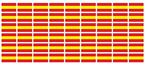 Set di mini bandiere - Confezione liscia - 20 x 12 mm - Adesivo - Spagna - Bandiera - Striscione - Stoccaggio per auto, ufficio, casa e scuola - 54 pezzi