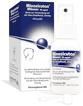 Minoxicutan, für Männer, Spray, für erblich bedingten Haarausfall, 60 ml | erblich bedingten Haarausfall, Minoxidil, 50 mg/ml, Spray, für Männer, 2 Applikatoren, Packungsgröße: 60 ml