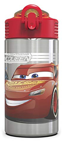 Zak Designs CRSG-S730-C-AMZ 3 Stainless Steel Reuseable Water Bottle, 18/8, Cars 3 SS