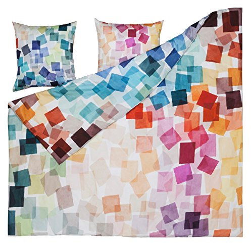 ESTELLA Mako-Satin Bettwäsche Puzzle Multicolor 1 Bettbezug 240 x 220 cm + 2 Kissenbezüge 80 x 80 cm