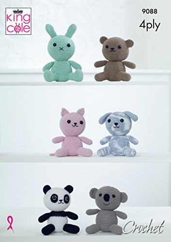 King Cole Giza/Giza Sorbet 4-lagiges Amigurumi Animal Toys Häkelmuster 9088