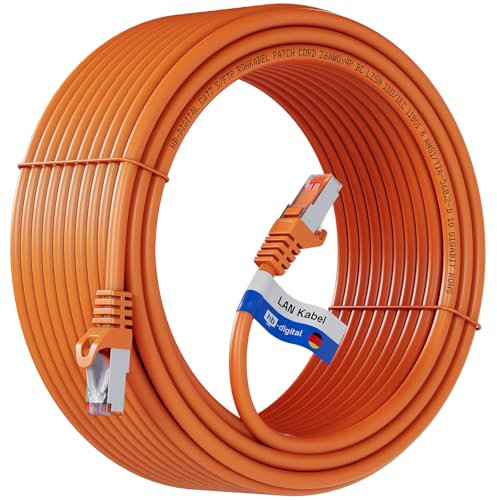 HB-DIGITAL 15 m Câble Ethernet LAN CAT 7 S/FTP PiMF LSZH AWG26 Câble Réseau avec Connecteurs RJ45 CAT 6A 10 Gbits/s 600 MHz Idéal pour Panneau de Brassage Serveurs PC Laptop Smart TV DSL Orange