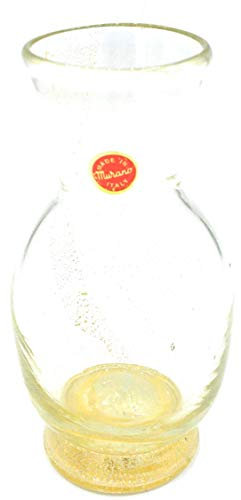 Escultura Murano Collection - Jarrón de hoja de oro de cristal de Murano, fabricado en Italia