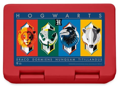 Spreadshirt Harry Potter Häuser Wappen Flaggen Brotdose Lunchbox, One size, Rot