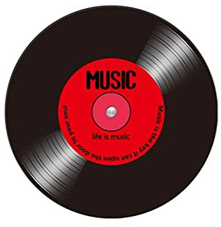 Aomesinc Vinyl-Schallplattenteppich, modisches Vinyl-Schallplattenmuster, runder rutschfester Teppich (80 x 80 cm), Stil F)