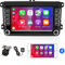 CAMECHO Android 2 DIN Estéreo de Coche con GPS Navi Carplay Android automática para VW Golf 5 Plus 6 Passat B6 Polo Pantalla táctil de 7 Pulgadas Autoradio Bluetooth WiFi FM Radio Cámara Trasera