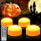 4 PCS Halloween Kürbis LED Lichter mit Remote Timer Helles Flimmern Batterie betriebene Jack-O-Laterne Elektrische Flammlose Kerzen für Halloween Dekorationen Geschenk Supplies Orange Farbe