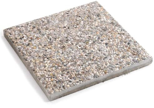 Decor Space Base in Cemento 20 kg per ombrellone da Giardino, marmetta Quadrata in Ghiaia 50 x 50 cm (1)
