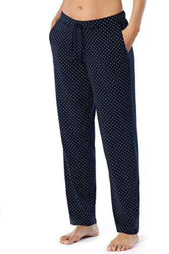 Schiesser Damen Schlafhose Lang Baumwolle Gemustert - Mix + Relax Pyjamaunterteil, Dunkelblau-gem._179271, 48 EU