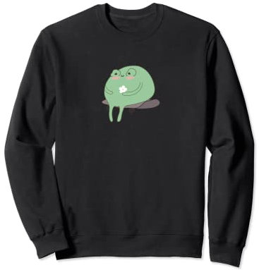 Niedlicher Frosch auf Skateboard Kawaii Cottagecore Ästhetik Sweatshirt