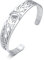 FLHEART Wikinger Valknut Armreif Armband - Edelstahl Ausgehöhlt Keltisch Triquetra Keltischer Knoten Entwurf Valknut Manschettenknopf Armband, Wikinger Armbänder für Herren Damen,Silber
