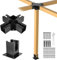 5-Wege-Holzarbeiten DIY Pergola Halterungen Kit, erhöhtes Holzständer-Set mit pulverbeschichtetem Stahl, inklusive 5-Wege-Eckhalterung & Pfostenanker-Basis | Modulares Pergola/Pavillon-Kit für 4x4