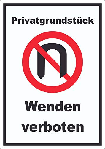 Privatgrundstück Wenden verboten Aufkleber A0 (841x1189mm)
