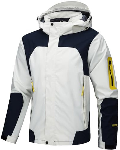 Eocicvvi Veste Softshell Capuche Amovible Homme Impermeable Blouson Coupe Vent Manteau Extérieur Randonnée Légère Vestes Style décontracté
