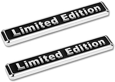 2 Stück Universal Limited Edition Logo Emblem Metall Abzeichen Aufkleber Auto Auto für Side Fender Kofferraum kompatibel (9,5 cm x 1,5 cm schwarz)