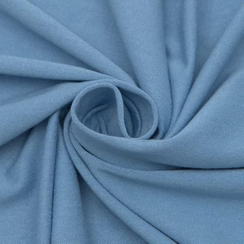 STOFFKONTOR Viskose Stretch Jersey Stoff - Meterware, Farbe Jeans-Blau - Öko-Tex Standard 100 - zum Nähen von Bekleidung und Dekorationen
