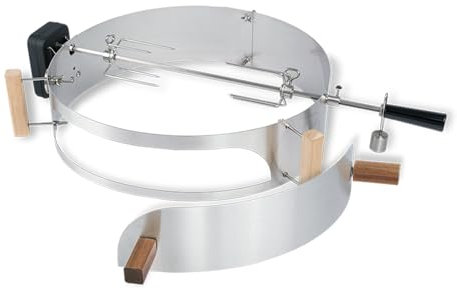 MOESTA-BBQ 19334 Smokin' PizzaRing Rotisserie Set - Elektrischer Spießdreher für Kugelgrill 60 cm Ø, 230 V Motor