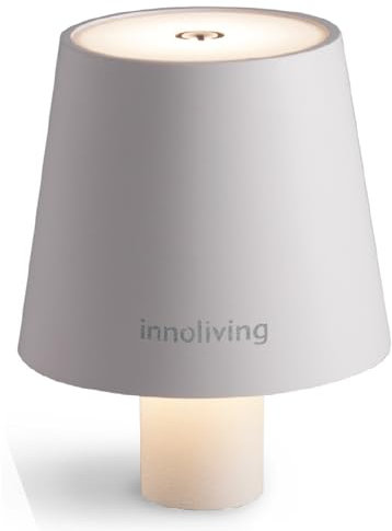 Innoliving lampada LED per bottiglia ricaricabile in 4 ore, da tavolo, senza fili touch e dimmerabile, per interni ed esterni, luca naturale 4000K, luca fredda 6000K e calda 3000K, bianca e nera