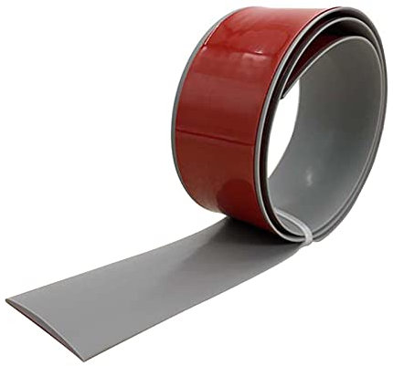 Übergangsprofil Selbstklebend, 5 cm Vinyl Boden Abdeckleiste Übergangsleiste Ausgleichsprofil Böden Übergangsschiene Bodenprofil zum Kleben für Fliesen Laminat & Parkett, Türschwelle (Grau * 10M)