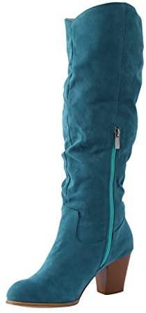Stivali Equitazione Donna Western Camoscio Stivaletti Alto Invernali Stivali Frange con Tacco Camperos Texani Anfibi Biker Stivali Texani Stivali Cowboy Pelle Vintage